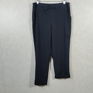 7093 Chico's Zynergy black tech fabric multi length pull on pants 1 M